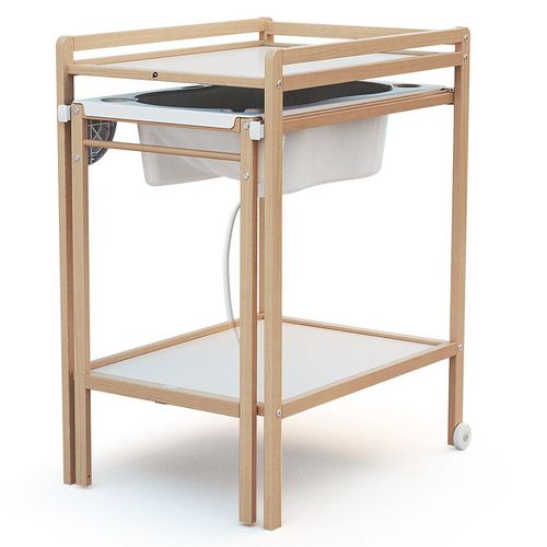 Table À Langer Coulissante 2 En 1 Tiny Avec Baignoire Intégrée - Beige