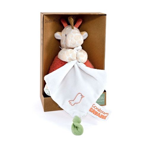 Peluche Girafe Avec Doudou Mouchoir - 15 Cm