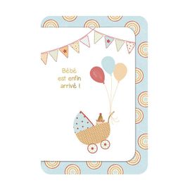 Faire-Part De Naissance Avec Enveloppe "Bébé Est Enfin Arrivé !" - Blanc
