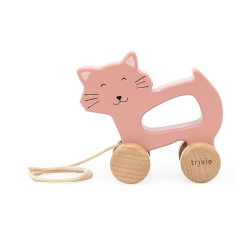 Jouet À Tirer En Bois Mrs Cat - Rose