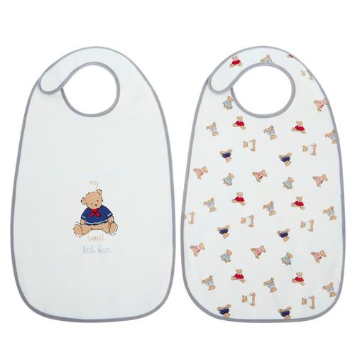 Lot De 2 Bavoirs Imperméables Oursons - Ecru