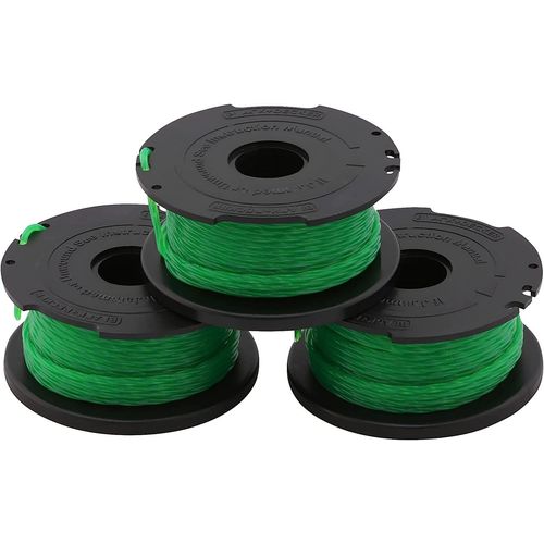 Lot de 3 Bobines de Rechange pour BLACK+DECKER A6486-XJ Coupe-Bordures,6 m de Fil en Nylon Vert et Résistant, Fil de ¿2 mm