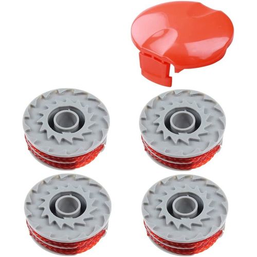 Lot de 4 Bobine de fil Rechange pour débroussailleuse Flymo FLY021- 1,5 mm - 11 m F016800385,Avec 1 capuchon de bobine FLY0060