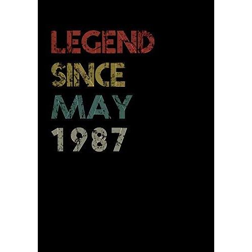 Legend Since May 1987 Guitar Tab Notebook: Unique Birthday Present Ideas For 33 Years Old (7x10 Inches - 110 Pages): 6 String Guitar Chord And Tablature Staff Music Paper For Guitar Players, Musicians