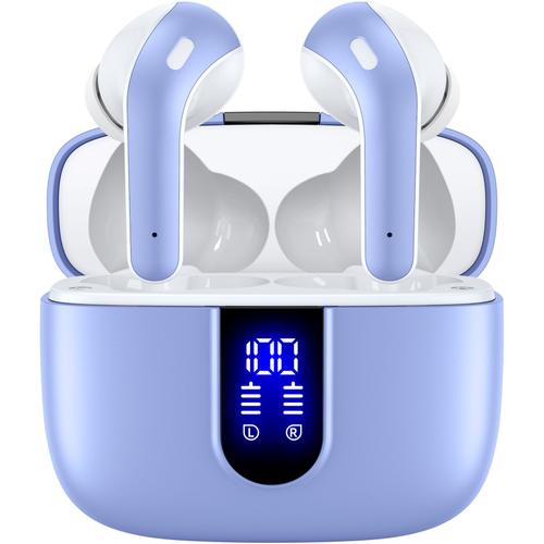 Écouteurs Sans Fil TAGRY Bluetooth 5.1 Oreillette Étanche IPX7 Sportif Stéréo 40H d'Autonomie Micro Intégré Bleu