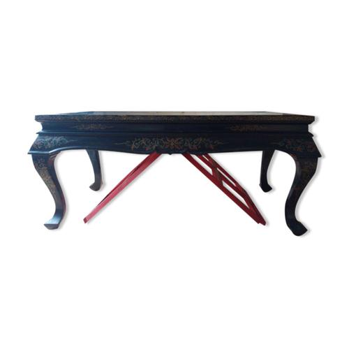 Table Basse Asiatique Pliante En Bois Noir