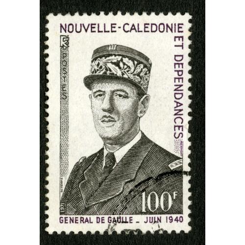 Timbre Oblitéré Nouvelle Calédonie Et Dépendances, Général De Gaulle - Juin 1940, 100 F