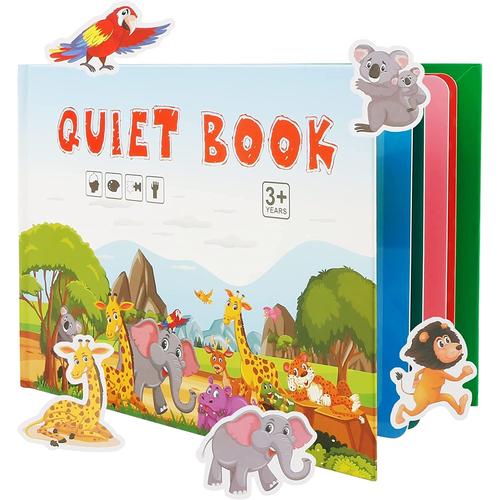 Montessori Quiet Book, Busy Book Livre Occupé Éducatif Puzzle Sensoriel Cahier D'activité Pour Les Enfants De 2 À 6 Ans Motricité Fine Jouet Educatif (Animal)