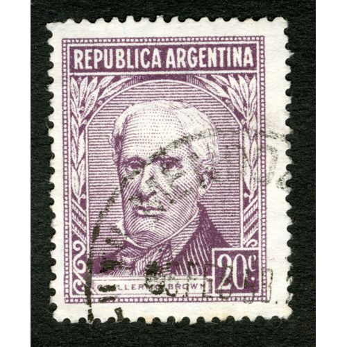 Timbre Oblitéré Republica Argentina, Guillermo Brown, 20 C