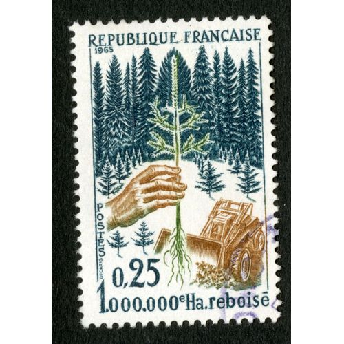 Timbre Oblitéré République Française, Postes, Decaris, 0.25, 1.000.000e Ha. Reboisé