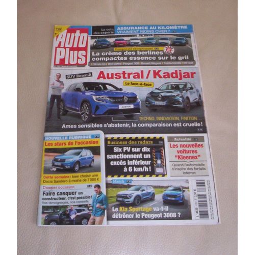 Auto Plus N° 1757 - Quelle Est La Meilleure Compacte Essence ? - Renault Astral / Renault Kadjar - Toyota Aygo X - Kia Sportage Phev /Peugeot 3008 Hybrid - Assurance "Petit Rouleur" : Avantageux ?...