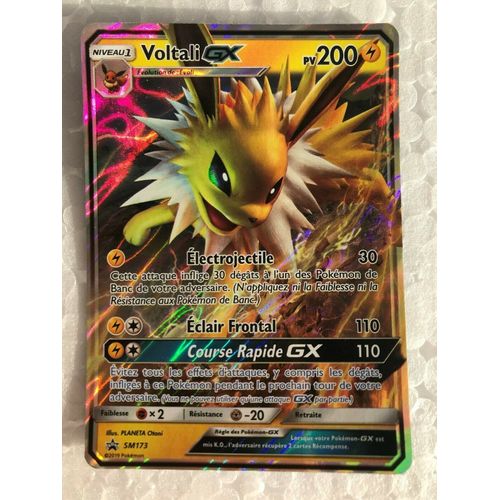 Carte Pokemon Voltali Gx Ultra Rare Officiel Holo Foil Pv 200 / Sm173 / 2019