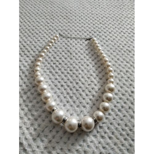 Collier Fantaisie Perle Blanche