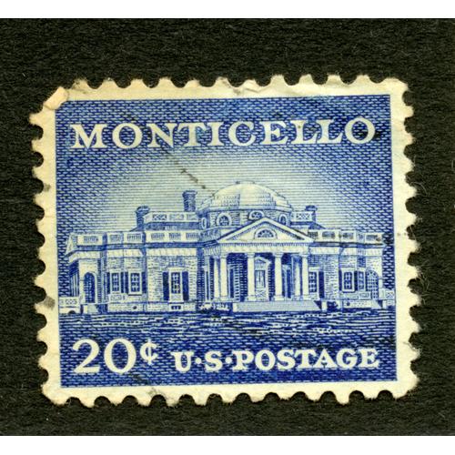 Timbre Oblitéré U.S. Postage , Monticello, 20 C