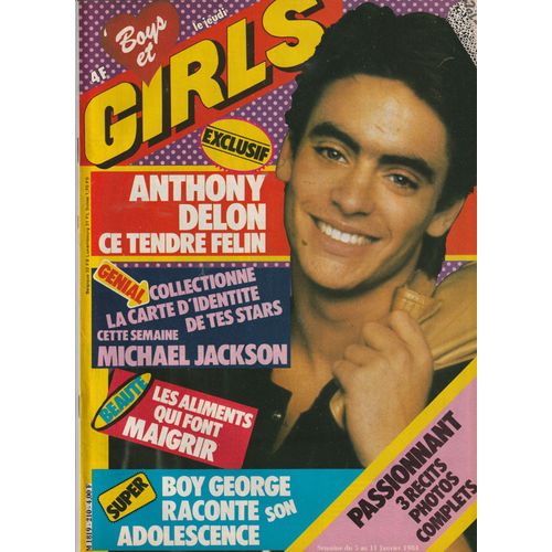 Gerard Lanvin 1p/ Anthony Delon 2p/ Ritchy 1p/ Boy George 1p/ Michael Jackson 1/2p/ Karenc Cheryl 1p/ Articles Photos Christophe , Gerard Lenorman , Renaud Sechan , Bowie 210
