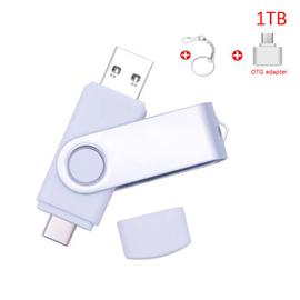 Lenovo-Clé USB 3.0 haute vitesse,clé USB,grande capacité,1 To,512  Go,stockage d'ordinateur mobile,disponible,2 To - Type Type-c adapter