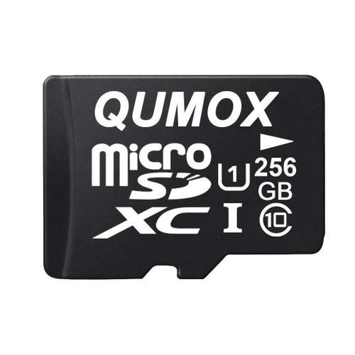 QUMOX 256GO 256 GO Carte mémoire Micro SD Micro SDXC Classe 10 UHS-I 256Go 10 UHS-I jusqu'à 80Mo/s pour smartphone samsung huawei xiaomi appareil photo