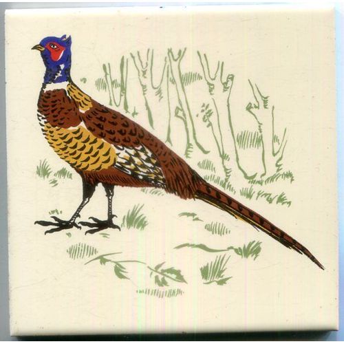 Vintage - Carreau De Faïence - Le Faisan - " Gien " - Pour Dessous De Plat Ou Déco - 15 X 15 Cm