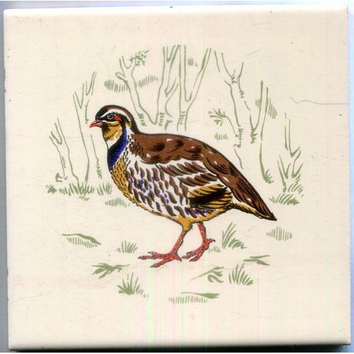 Vintage - Carreau De Faïence - La Perdrix - " Gien " - Pour Dessous De Plat Ou Déco - 15 X 15 Cm