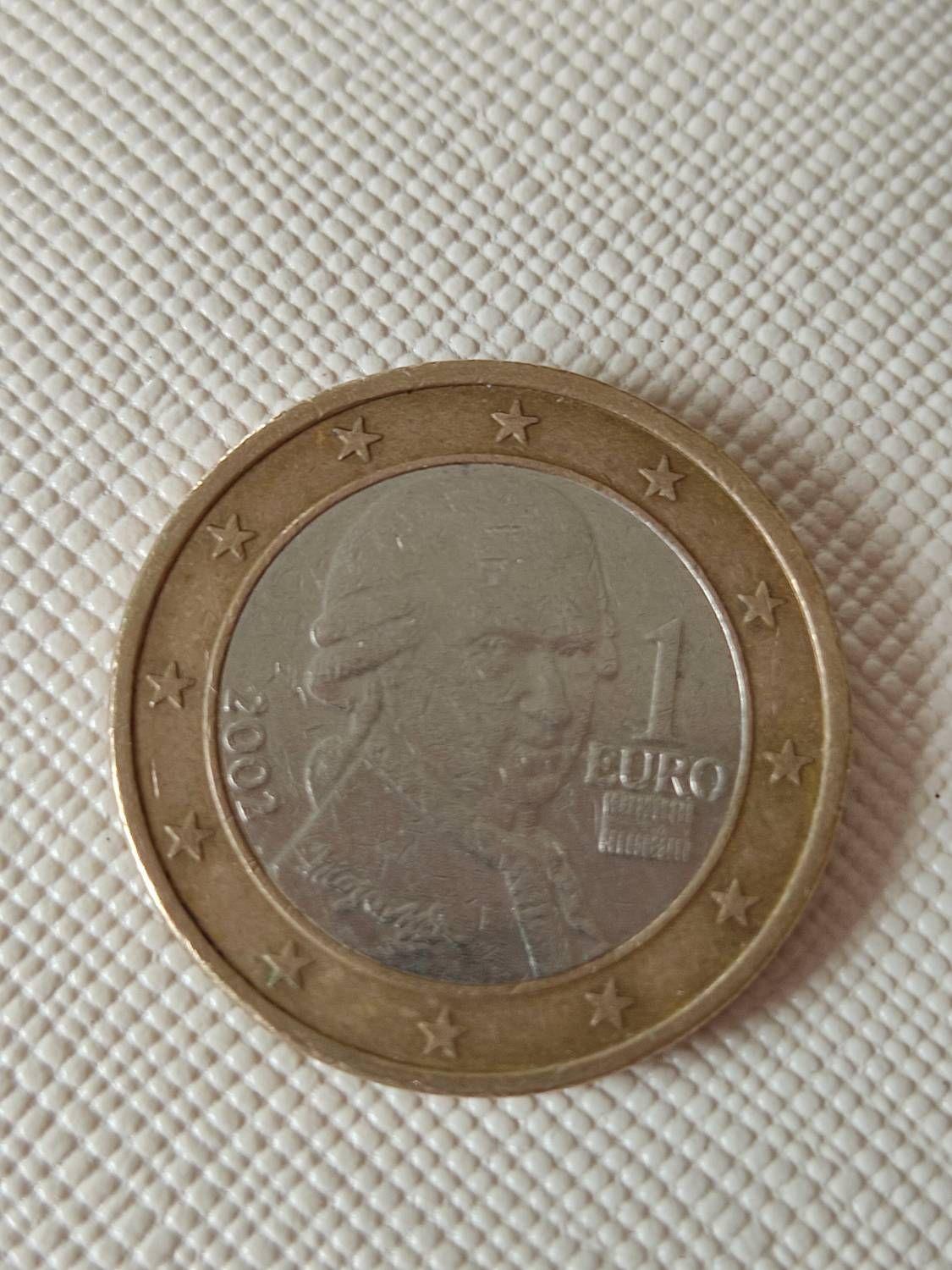Pièce 1 euro Autriche 2002, à l'effigie de Mozart