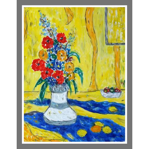 Bouquet Aux 5 Coquelicots - Huile - Peinture