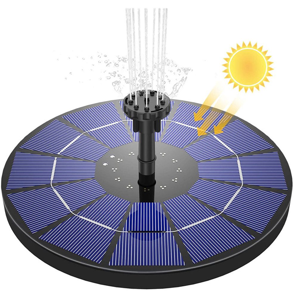 Fontaine de bassin flottante solaire avec pompe et 4 buses