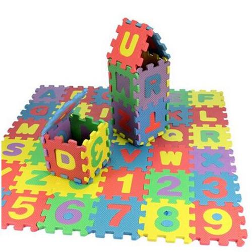 Mini tapis de sol en mousse EVA pour enfants, lettres et chiffres, puzzle 3d, jouets éducatifs pour enfants 36 pièces