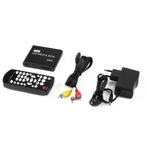 Mini boîtier de lecteur multimédia Full HD 1080p, MPEG/MKV/H.264, HDMI, AV, USB, prise en charge à distance, MKV / RM-SD / USB / SDHC / MMC HDD-HDMI