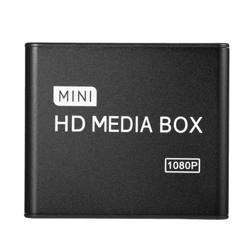 Mini boîtier de lecteur multimédia Full HD 1080p, MPEG/MKV/H.264, HDMI, AV, USB, prise en charge à distance, MKV / RM-SD / USB / SDHC / MMC HDD-HDMI