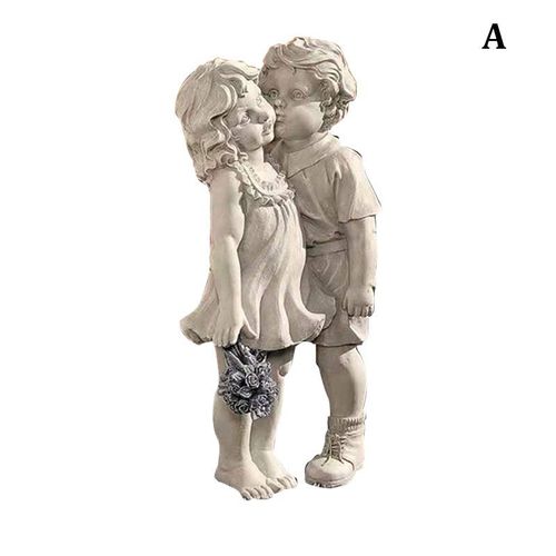 Ornements De Jardin En Résine, Sculptures De Jardin Comme Le Jardinage Artisanat Hommes Et Femmes Baiser Mignon Et Amusant H88f