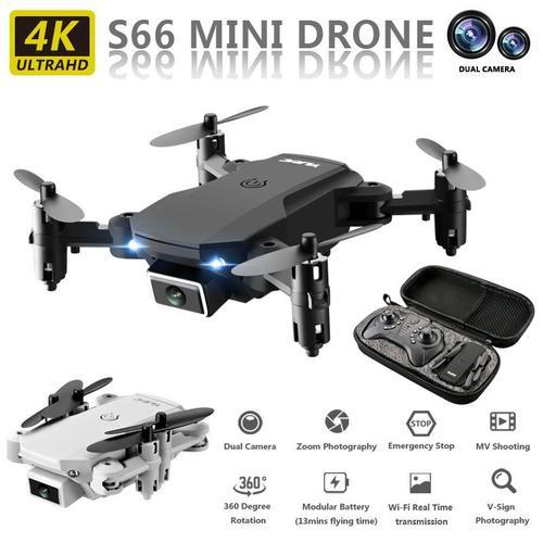 Mini Drone S66 Avec Caméra Hd 4k, Wifi, Fpv, Maintien De La Pression De L'air À L'altitude, Autonomie De La Batterie De 15 Minutes, Pliable, Cadeau, 2021-Générique