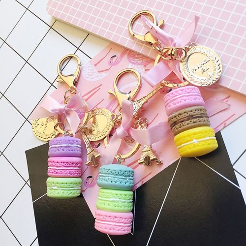 Porte-clés nourriture gâteau Macaron, jolis Souvenirs pour bébé, cadeaux de mariage pour invités enfants, cadeaux de demoiselle d'honneur, fournitures de fête