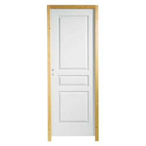 Bloc-porte prépeint thermique 3 panneaux H.204 x l.83 cm  poussant droit