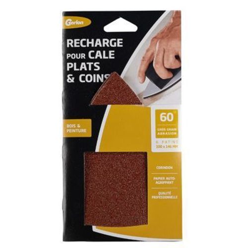 6 patins corindon pour cale plat et coins gros grain
