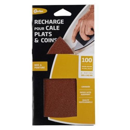 6 patins corindon pour cale plat et coins grain moyen