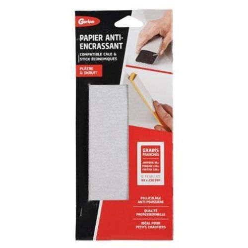 6 feuilles d'abrasif grains panachés