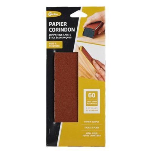 6 feuilles d'abrasif corindon gros grain