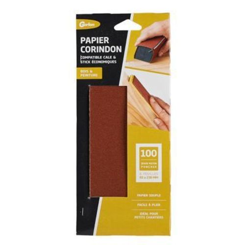 6 feuilles d'abrasif corindon grain moyen