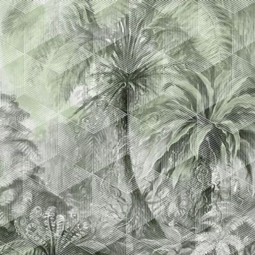 Papier peint panoramique Intissé GoodHome Tanan vert pâle 184 x 248 cm