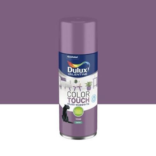 Peinture aérosol Color Touch multi supports Dulux Valentine satin violet 400ml
