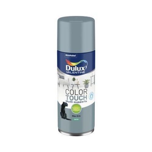 Peinture aérosol Color Touch multi supports Dulux Valentine satin bleu gris 400ml
