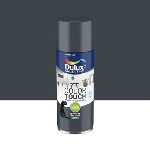 Peinture aérosol Color Touch multi supports Dulux Valentine satin anthracite 400ml