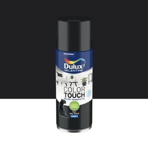 Peinture aérosol Color Touch multi supports Dulux Valentine mat noir 400ml