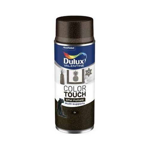 Peinture aérosol Color Touch multi supports Dulux Valentine effet pailleté or 400ml
