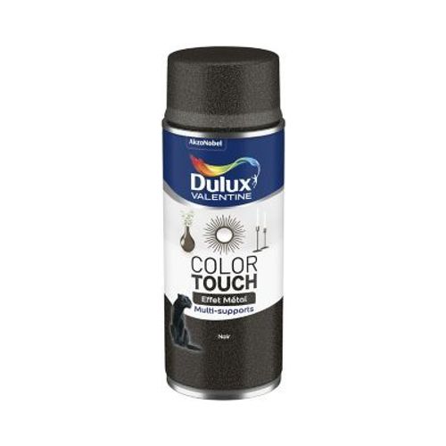 Peinture aérosol Color Touch multi supports Dulux Valentine effet noir métallisé 400ml