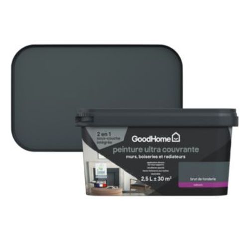 Peinture couleur 2 en 1 velours GoodHome brut fonderie 2 5L