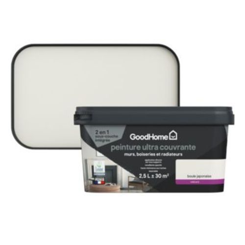 Peinture couleur 2 en 1 velours GoodHome boule japonaise 2 5L