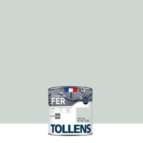 Peinture extérieure fer Tollens brillant gris clair 250ml