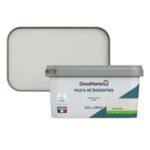 Peinture intérieure couleur Murs et boiseries GoodHome Hempstead blanc 2.5L