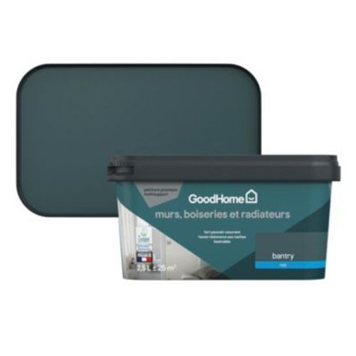 Peinture intérieure couleur murs  boiseries et radiateurs GoodHome mat bantry vert 2.5L